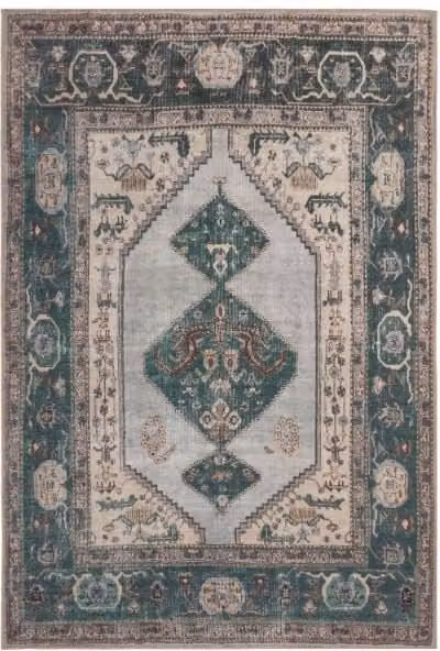 Kukoon Oriental Large Area Rug for Living Room or Bedroom, Washable and Non-Slip, Dark Green, W: 160 cm, D: 230 cm