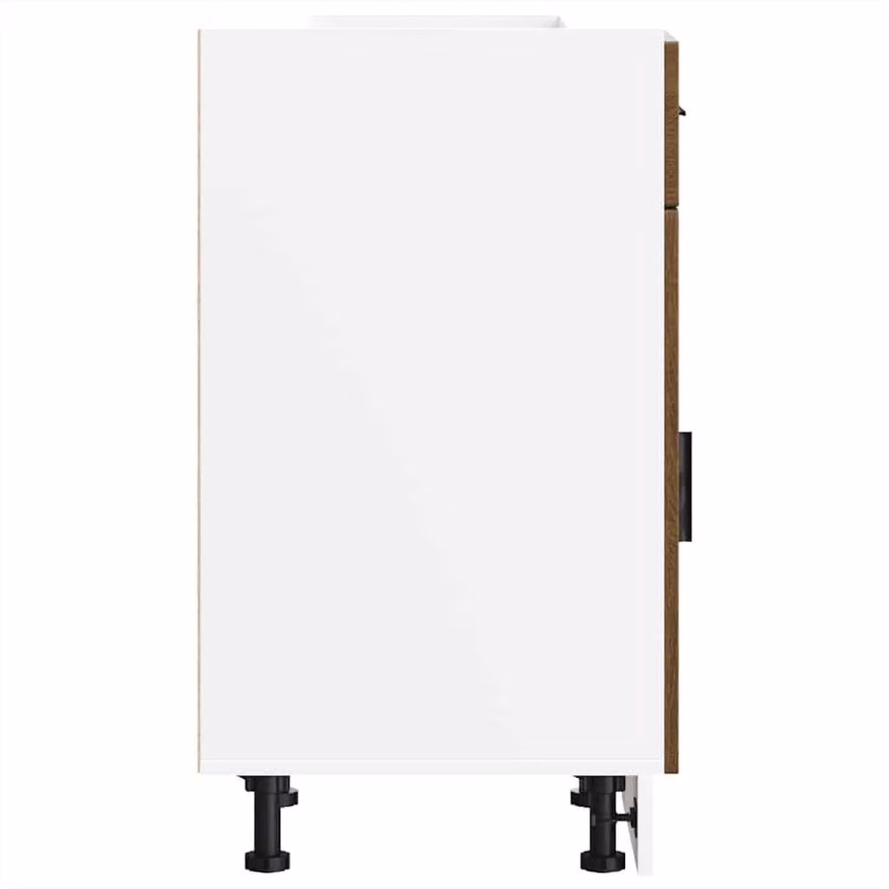 Berkfield Home Porto Brown Oak Kitchen Base Cabinet with Hinged Doors and Internal Shelves – 4