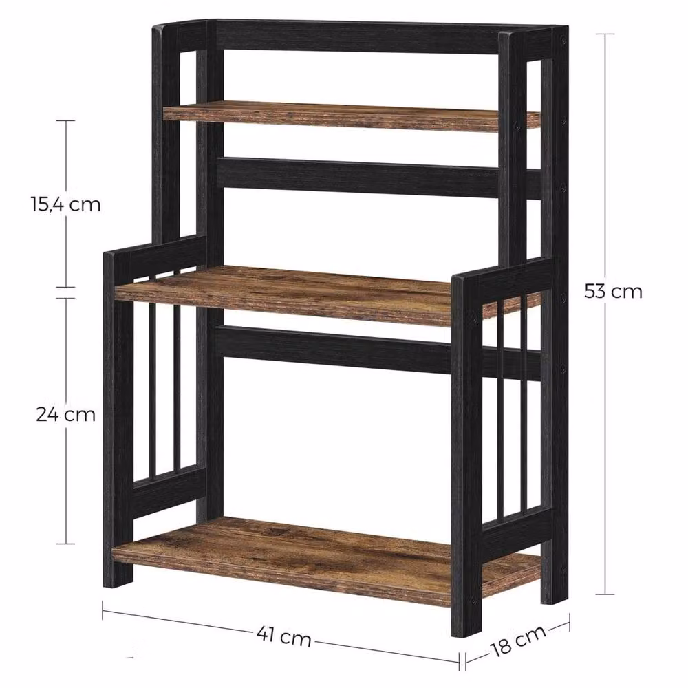 EONLION 3 Tier Black Industrial Spice Rack and Kitchen Storage Unit – 2