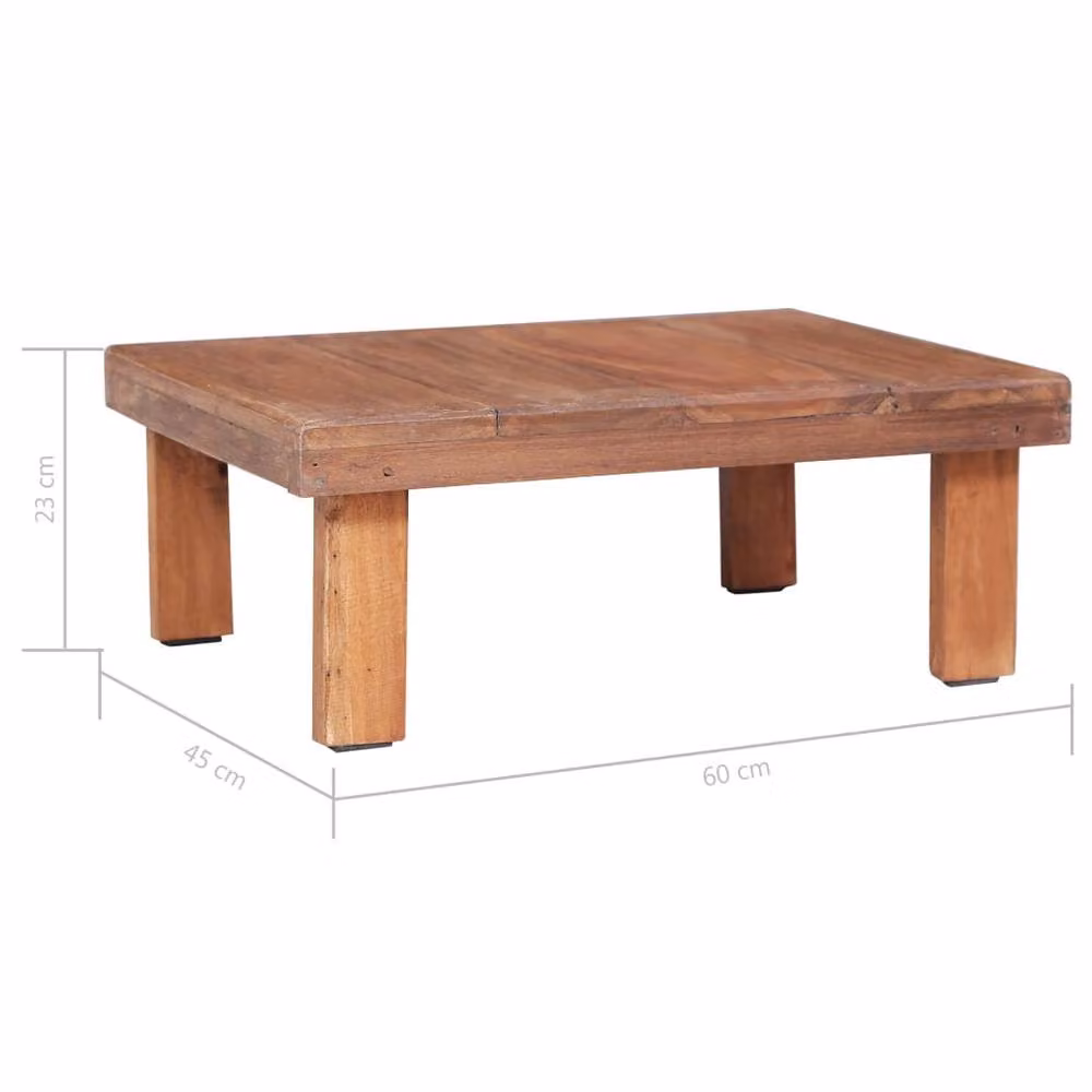Berkfield Home Rectangular Coffee Table in Brown Solid Reclaimed Wood W/D/H: 60 x 45 x 23 cm – 4