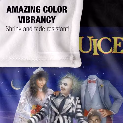 LOGOVISION Beetlejuice Original Movie Poster Super Soft Fleece Throw Blanket, Multicolour, W/D/H: 91 x 147 cm – 3