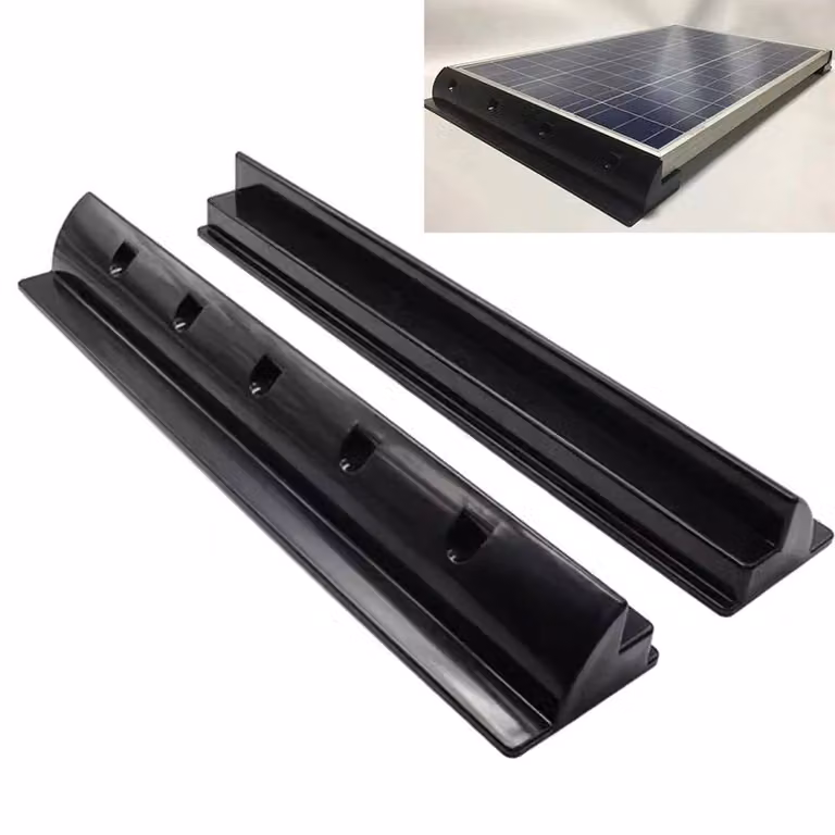 SPETLEK Long Side Solar Panel Mounting Bracket Set Kit for Caravans in Black
