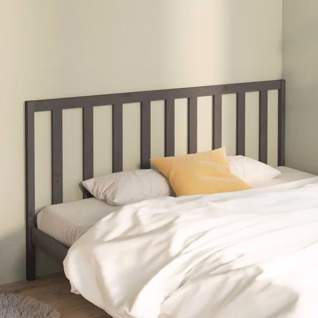Berkfield Home Grey Rustic Solid Pine Wood Bed Headboard W: 206 cm, D: 4 cm, H: 100 cm – 1