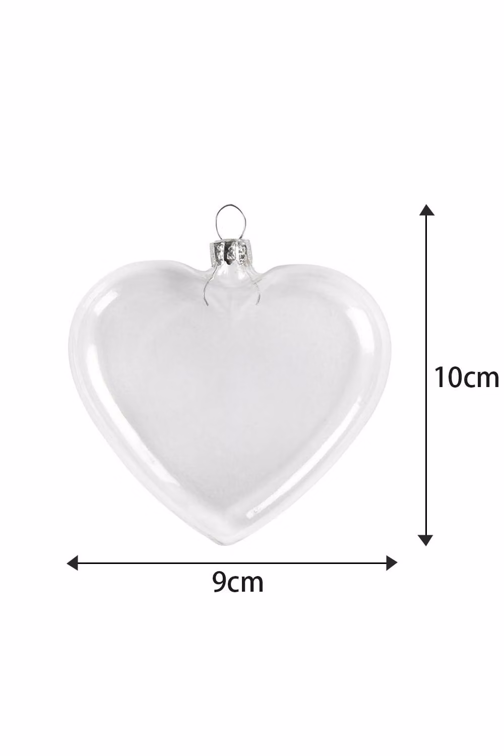 Living and Home 12 Pack Heart Shaped Clear Glass Hanging Bauble Decorations – 4