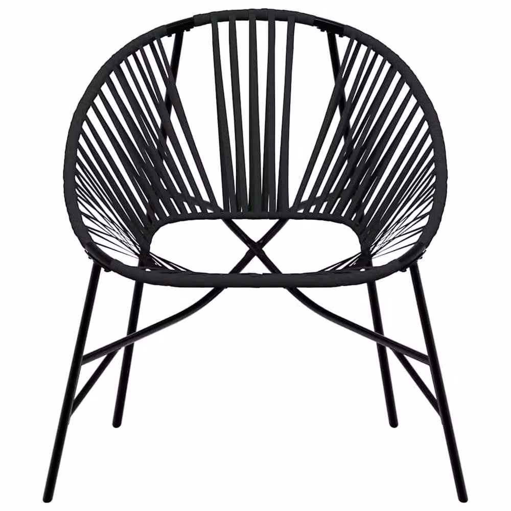 Berkfield Home Beautiful Garden Egg Chair in Black Poly Rattan and Steel – 2