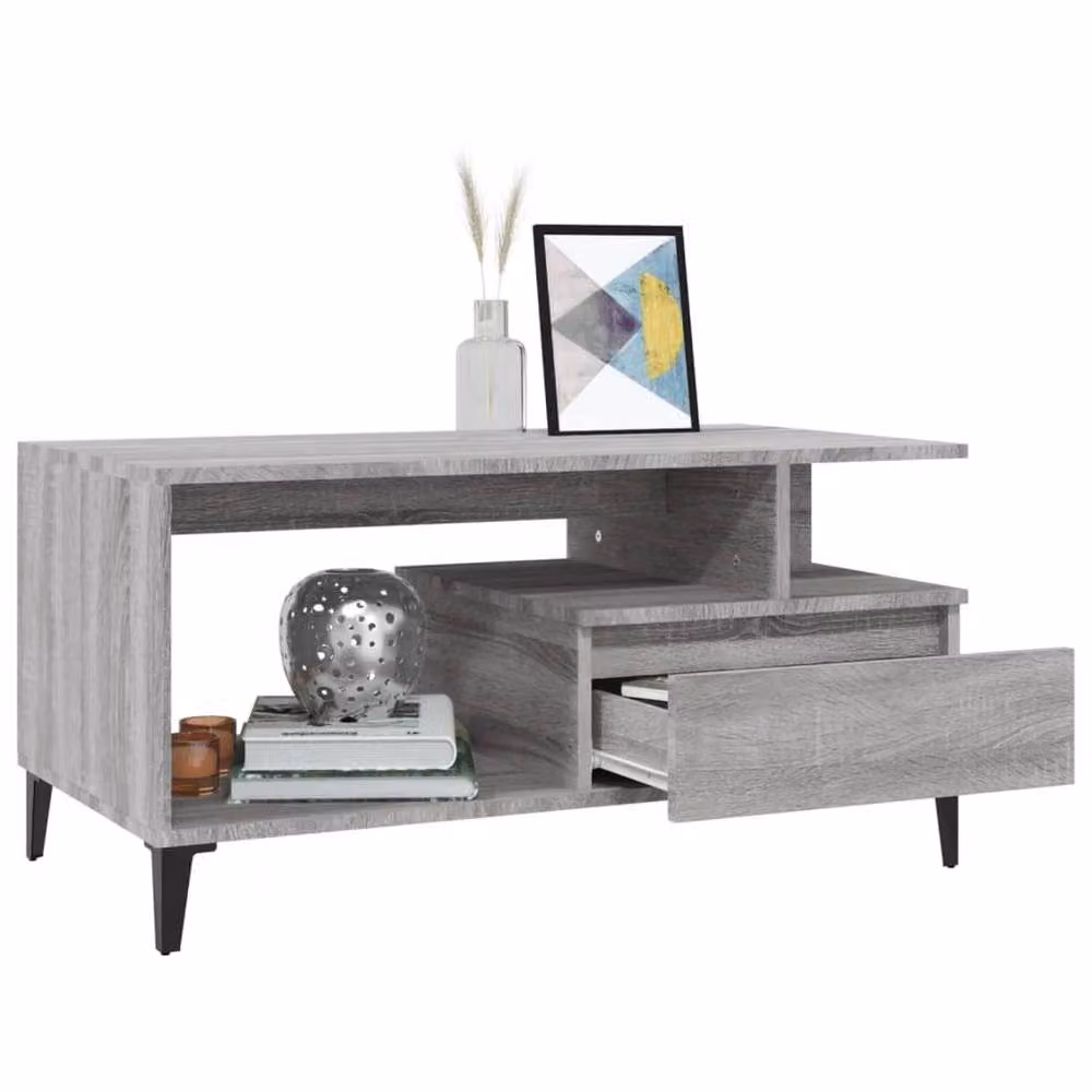 Berkfield Home Grey Sonoma Coffee Table with Lift Mechanism, W: 90 cm, D: 49 cm, H: 45 cm – 3
