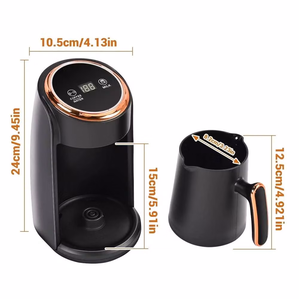 NESTLUNE 600W Electric Turkish Coffee Maker with Coffee Pot, 300ml, Black – 2