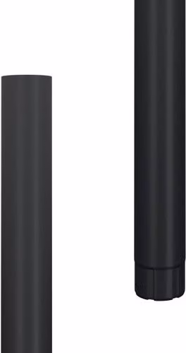 Lindab Galvanised Steel Downpipe, Matte Black, Diameter: 8.7 cm, Length: 3 m