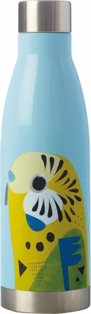 Maxwell Williams Pete Cromer Budgerigar Double Walled Vacuum Insulated Stainless Steel Bottle, Blue, 500ml