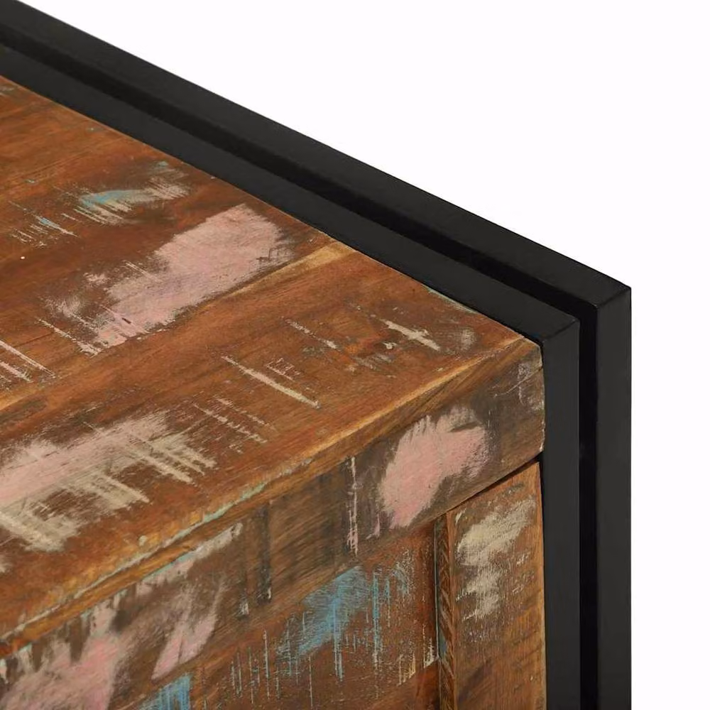 Berkfield Home Multicolour Rustic Wood Storage Box W/D/H: 80 x 50 x 50 cm – 5