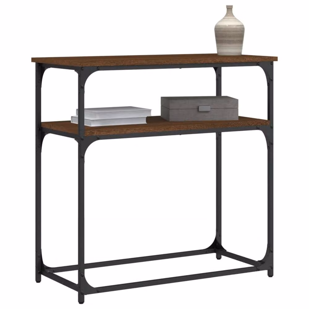 Berkfield Home Brown Oak Console Table, W/D/H: 75 x 35.5 x 75 cm – 2