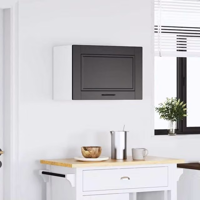 Berkfield Home Porto Black Wall Mounted Kitchen Cabinet with Hinged Doors and Internal Shelves