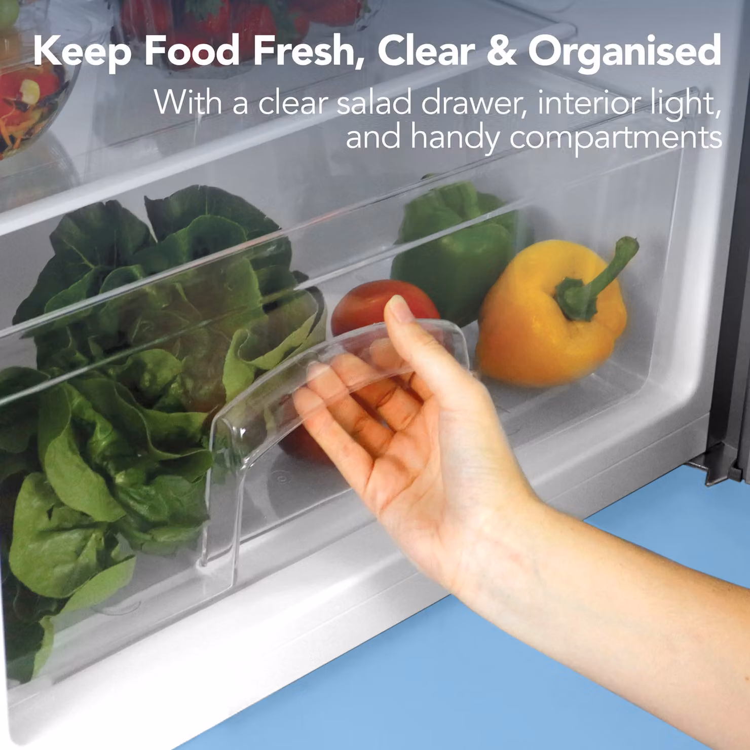 Igenix Silver Under Counter Fridge with 16 Litre Chill Box and 97 Litre Capacity – 5
