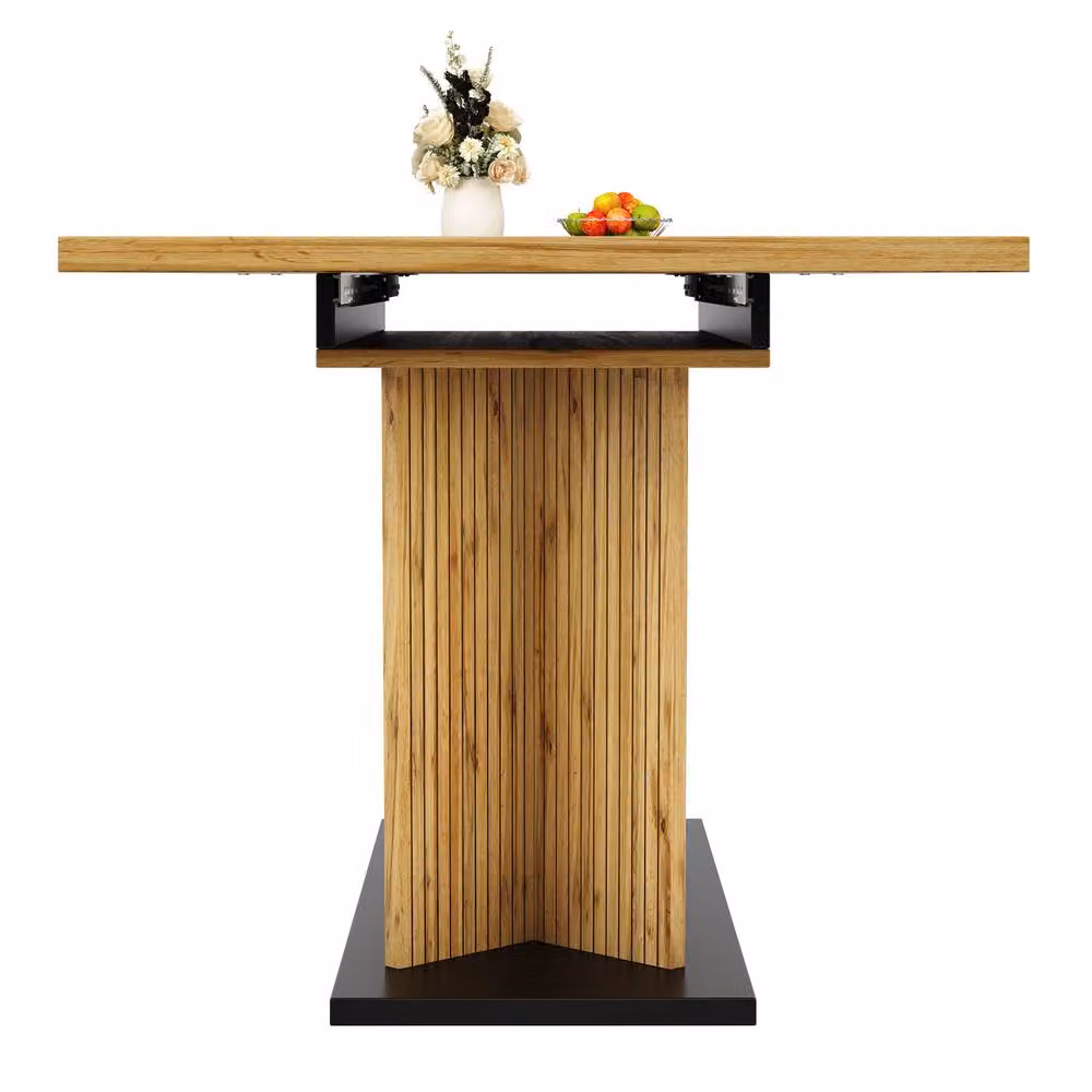 Matteo Modern Extendable Rectangular Dining Table in Brown Oak Effect Wood – 4