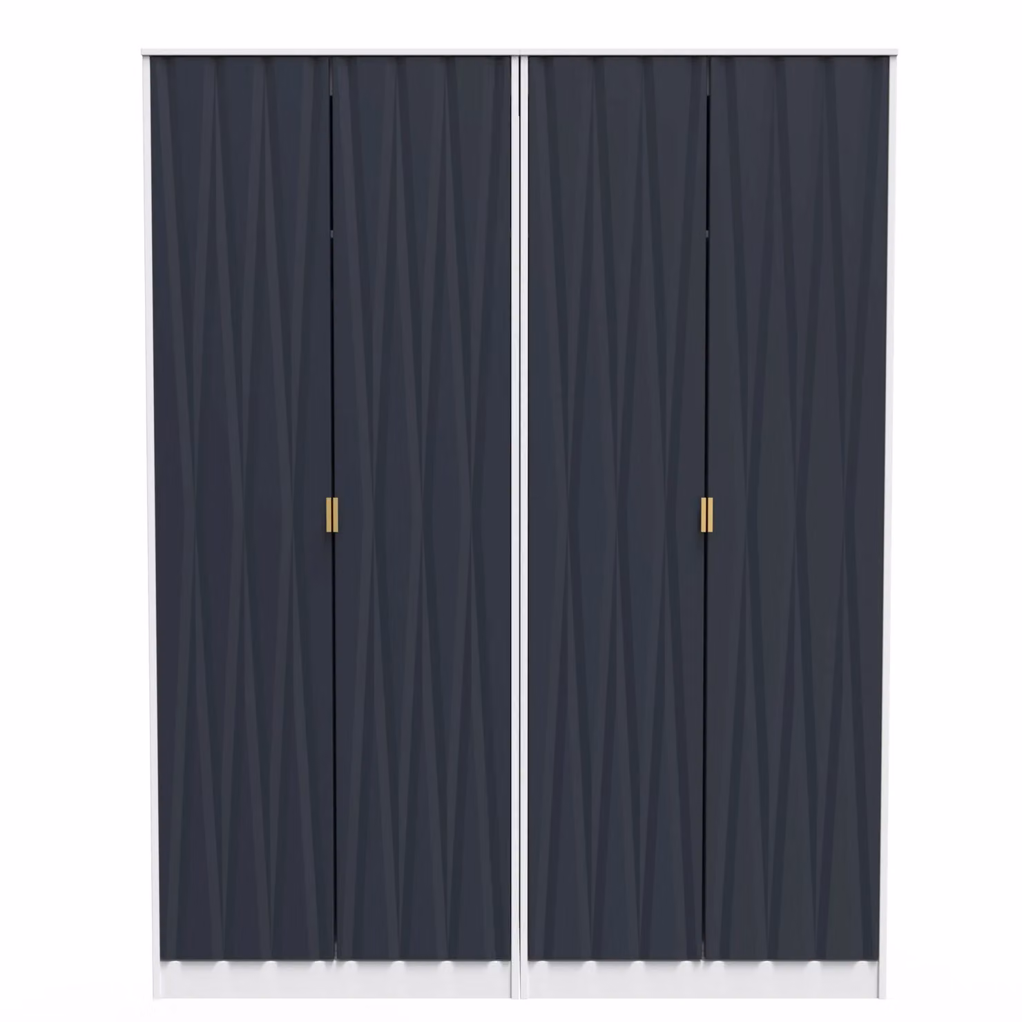 Ready Assembled 2 U Dallas Quad Wardrobe in Dark Blue and Gold – 2