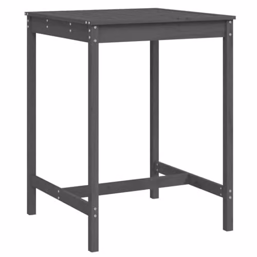 vidaXL Grey Square Garden Table in Solid Treated Pine, W/D/H: 82.5 x 82.5 x 110 cm