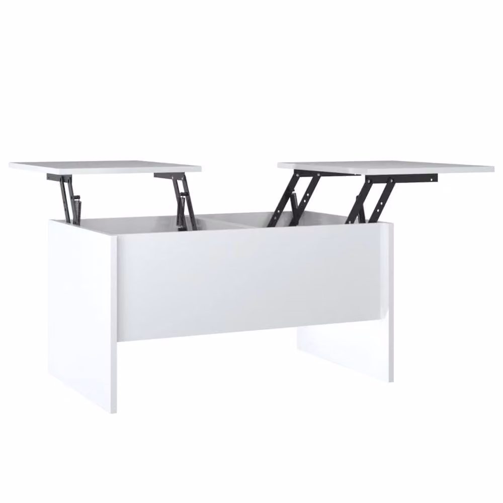 Berkfield Home Modern High Gloss White Coffee Table with Lift Mechanism, W: 80 cm, D: 50 cm, H: 42.5 cm – 2