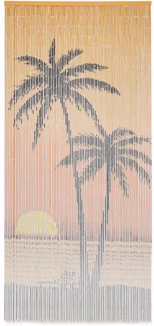 Berkfield Home Multicolour Bamboo Insect Door Curtain W: 90 cm, H: 200 cm