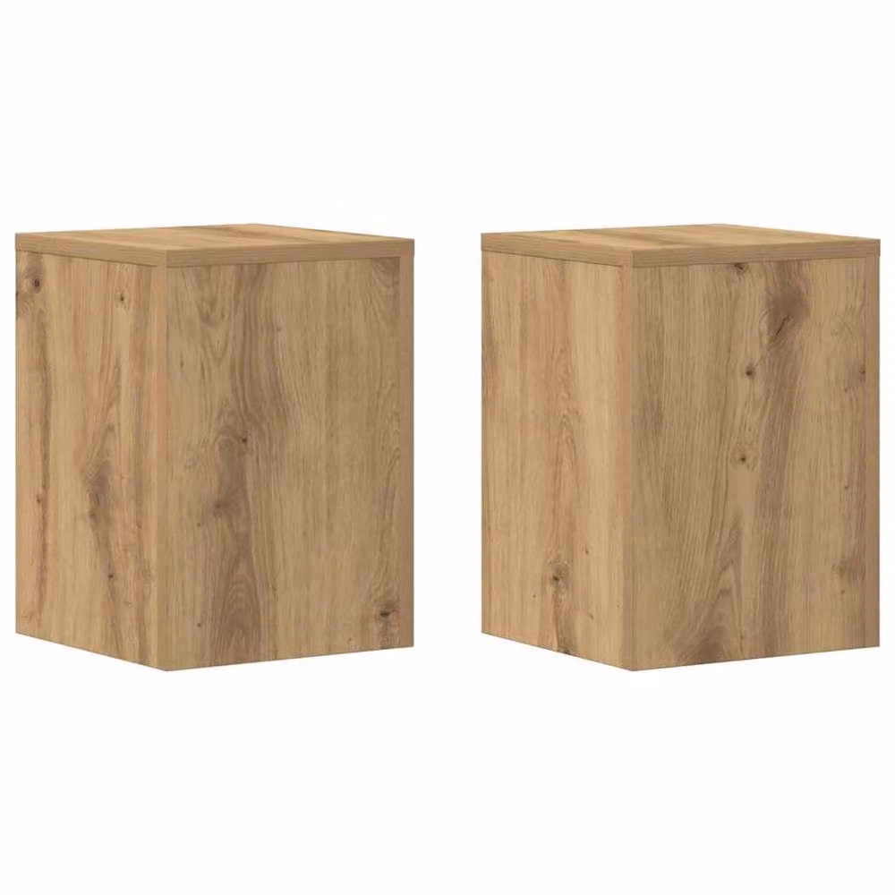 Berkfield Home Artisan Oak Plant Stands, 2 Pack, Brown, W/D/H: 25 x 25 x 35 cm – 2