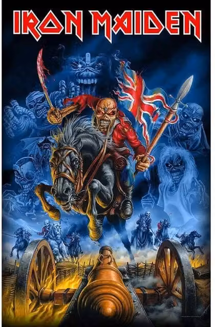 Iron Maiden England Black Textile Wall Poster – 1