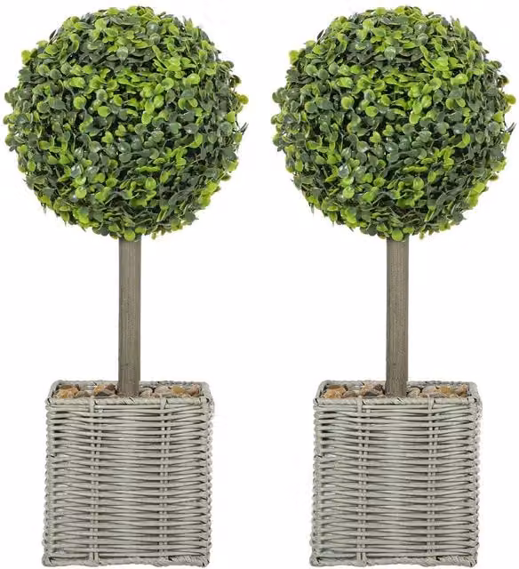 Havendro Set of 2 Green Artificial Round Boxwood Topiary Balls, 50 cm – 1