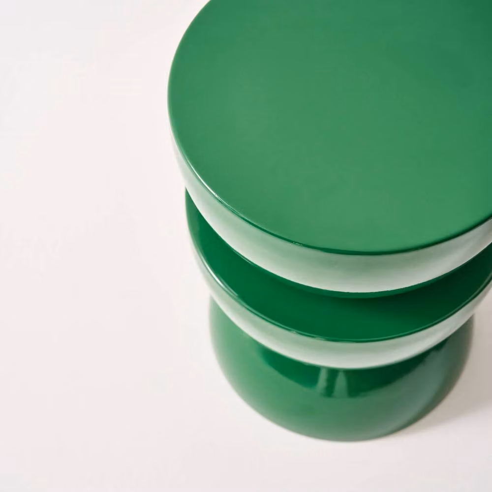 sweeek Round Metal Coffee Table and Side Table with Glossy Finish in Dark Green, W/D/H: 46.5 x 46.5 x 75 cm – 4