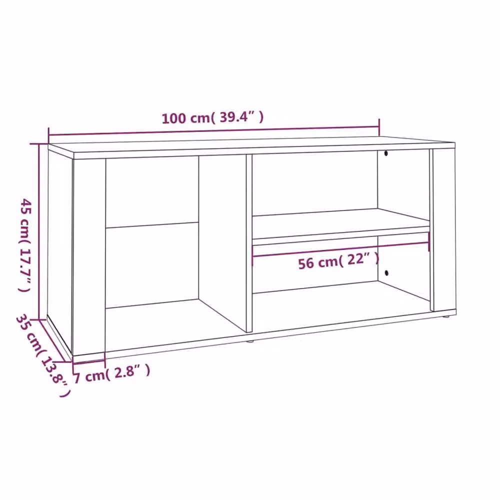 Berkfield Home Black Modern Shoe Cabinet W/D/H: 100 x 35 x 45 cm – 4