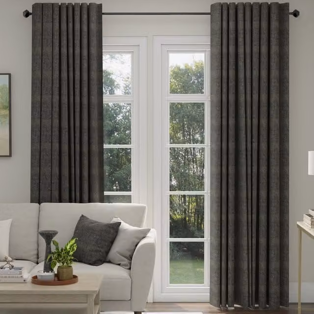 ANTE DECOR Eden Made To Measure Blackout Chenille Curtains in Black