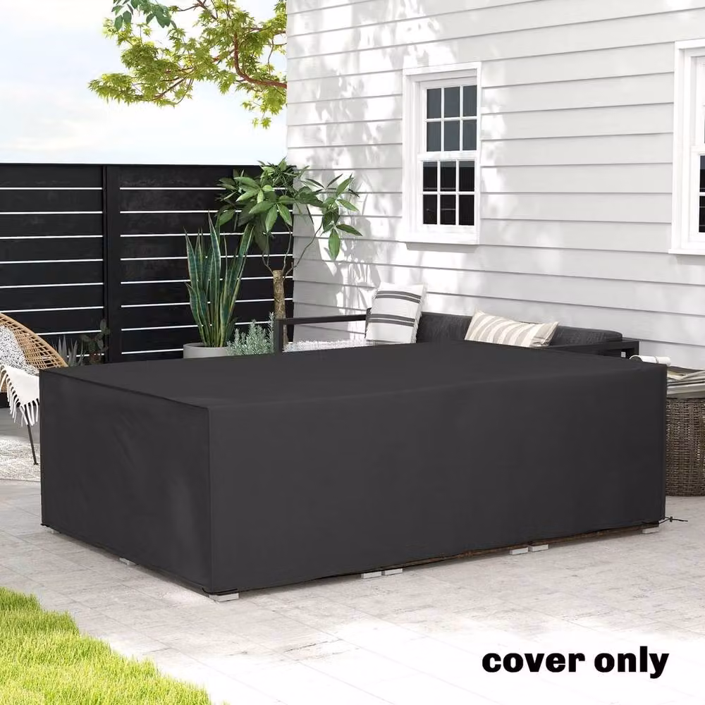 NESTLUNE Waterproof Outdoor Sofa Garden Furniture Cover in Black, W/D/H: 100 x 15 x 15 cm – 2
