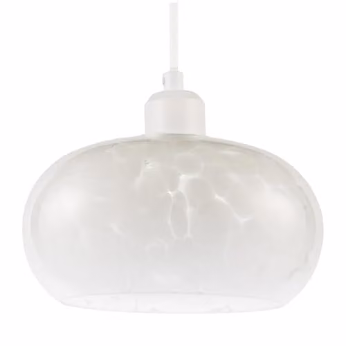 Happy Homewares Modern White Snowflake Domed Glass Pendant Ceiling Light Shade W/D/H: 12 x 12 x 22 cm – 1