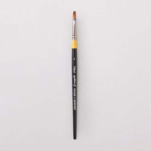 Daler-Rowney System3 Filbert Acrylic Brush with Synthetic Hair and Short Handle, Size 4, Multicolour