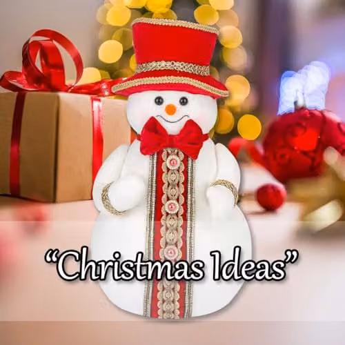 VFM e-Store Christmas Snowman Decoration in White and Red, H 39 cm x W 20 cm – 4