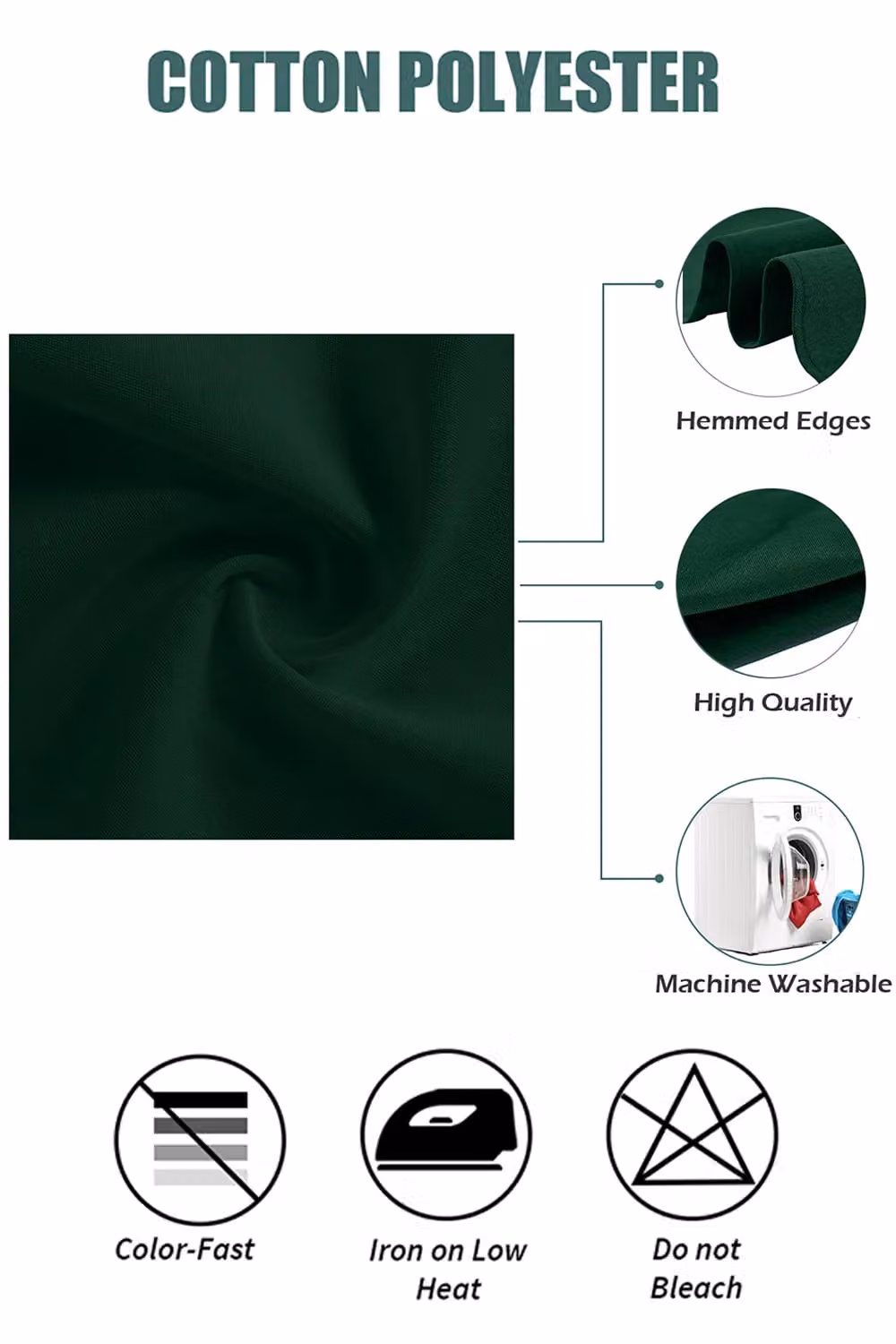 Neel Blue Reusable Polyester Table Napkins, 10-Piece Set in Green, 20 Inch – 1