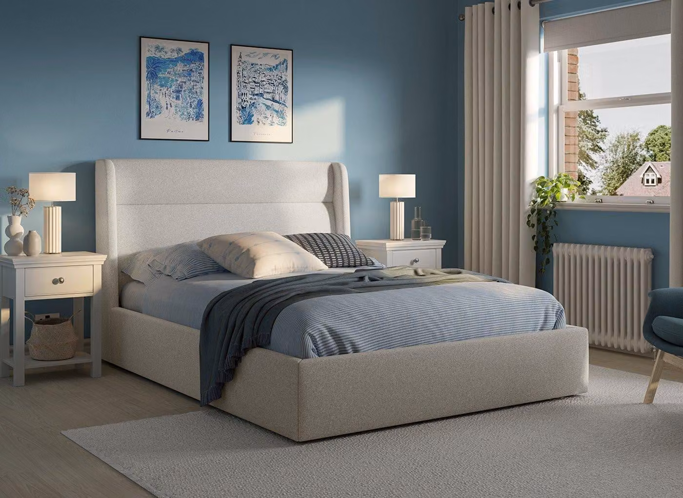 Dreams Marcello Upholstered Ottoman Bed Frame in White