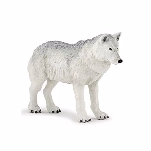 Papo Wild Life Collection Realistic Polar Wolf Figure in White and Multicolour
