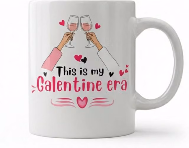 Dyzi This Is My Galentine Era Printed Ceramic Mug in White – 1
