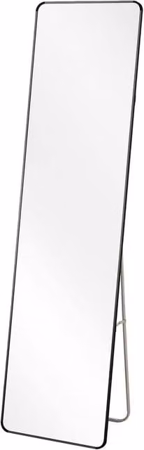 Living and Home Modern Rectangular Metal Frame Full Length Freestanding Mirror in Black