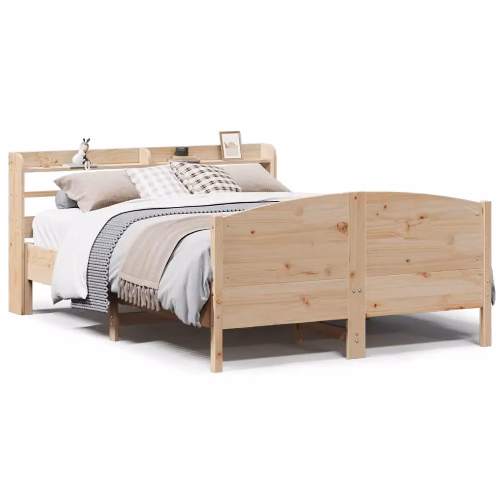 Berkfield Home Rustic Solid Wood Pine Bed Frame in Brown, W/D/H: 160 x 200 cm – 2