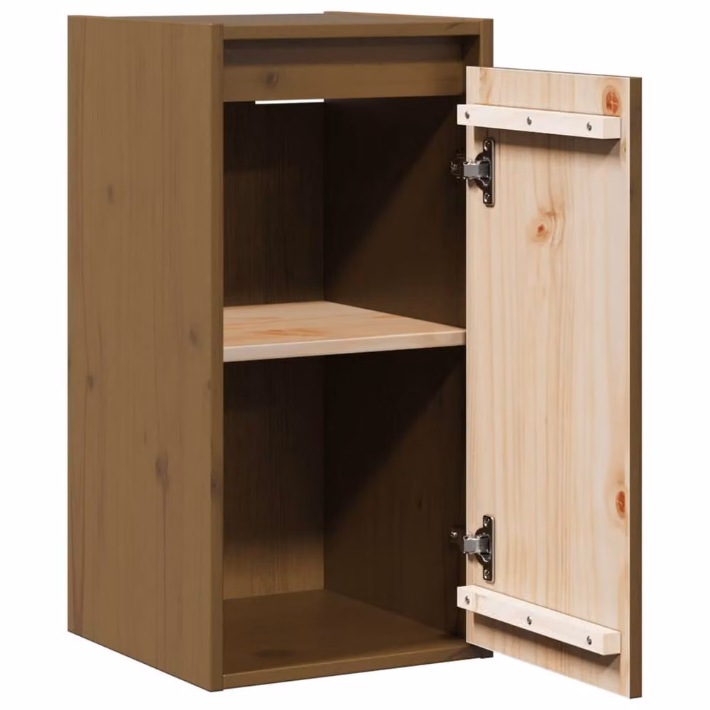 Berkfield Home Set of 2 Solid Wood Pine Wall Cabinets in Honey Brown, W/D/H: 30 x 30 x 60 cm – 5