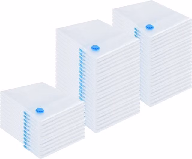 Berkfield Home Vacuum Storage Bags, 50 Pack, W: 100 cm, H: 80 cm, Transparent Multicolour