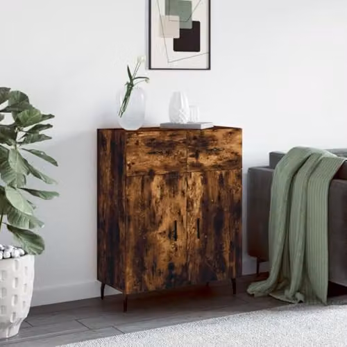 vidaXL Modern Sideboard in Brown Smoked Oak, W/D/H: 69.5 x 34.0 x 90.0 cm – 2