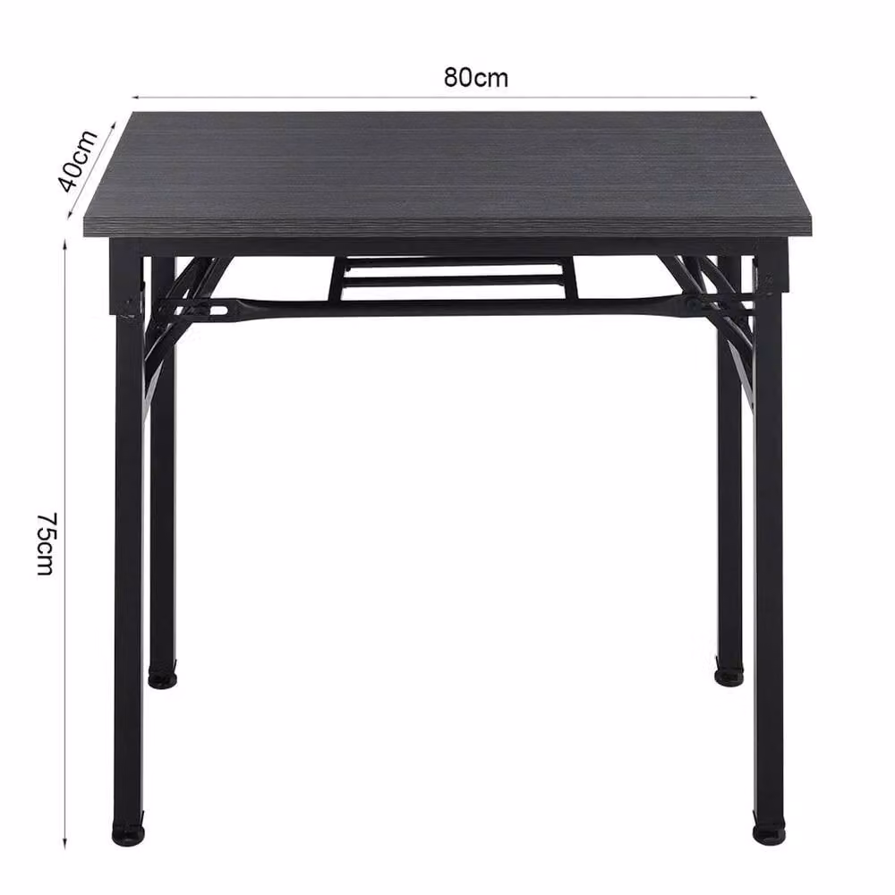 KORVIXA Black Folding Computer Desk with Rectangular MDF Laminate Top – 2