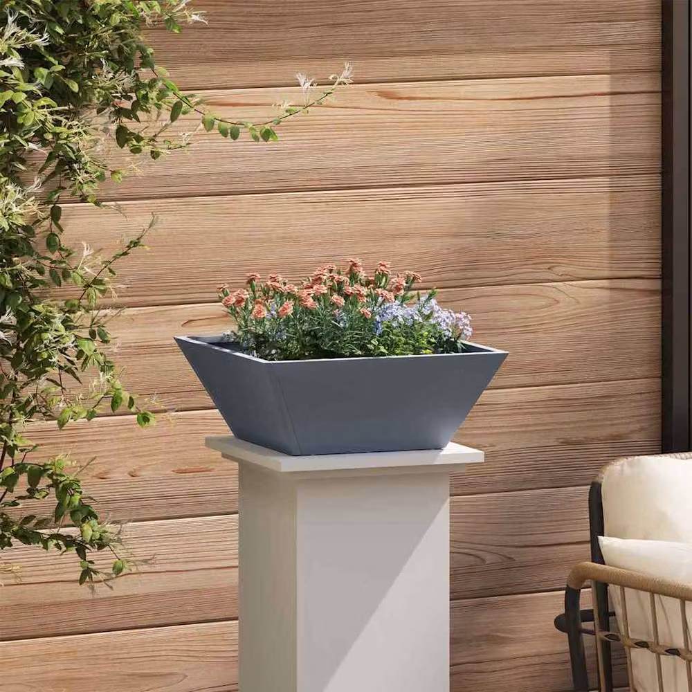 Berkfield Home Modern Garden Bowl Planters, 5 Piece Anthracite Steel Set, W/D/H: 40 x 40 x 15 cm – 4