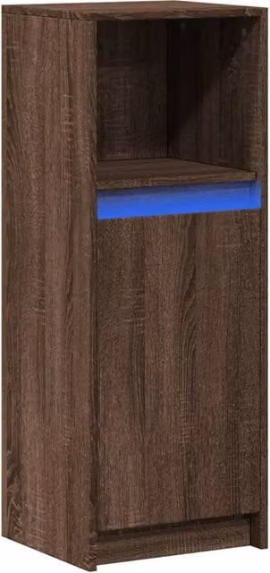 Berkfield Home Modern Brown Oak Sideboard with Integrated LED Lighting, W/D/H: 100 x 38 x 34 cm