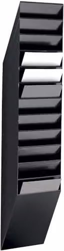Durable Flexiboxx 12 Wall Mounted A4 Portrait Literature Holder in Black – 1