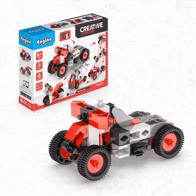 Engino Creative Builder Multimodel Multicolour Beginner Building Set with 10 Models