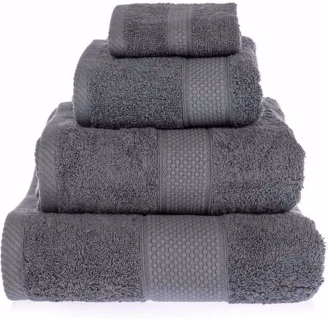 Homescapes Grey Turkish Cotton Towel, 500 GSM, Quick-Drying and Fluffy