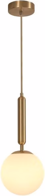COMELY Vintage Gold Sphere Glass and Metal Pendant Ceiling Light with Height Adjustable Suspension – 1