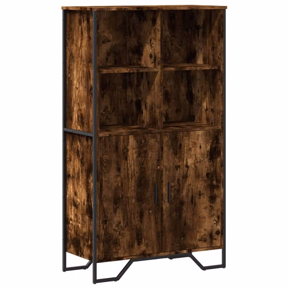 Berkfield Home Smoked Oak Highboard in Brown, W/D/H: 79.5 x 35.5 x 137.5 cm – 2