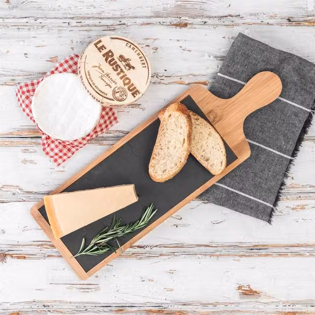 Argon Tableware Grey Bamboo and Slate Serving Paddle, W: 44.5 cm, D: 14.5 cm
